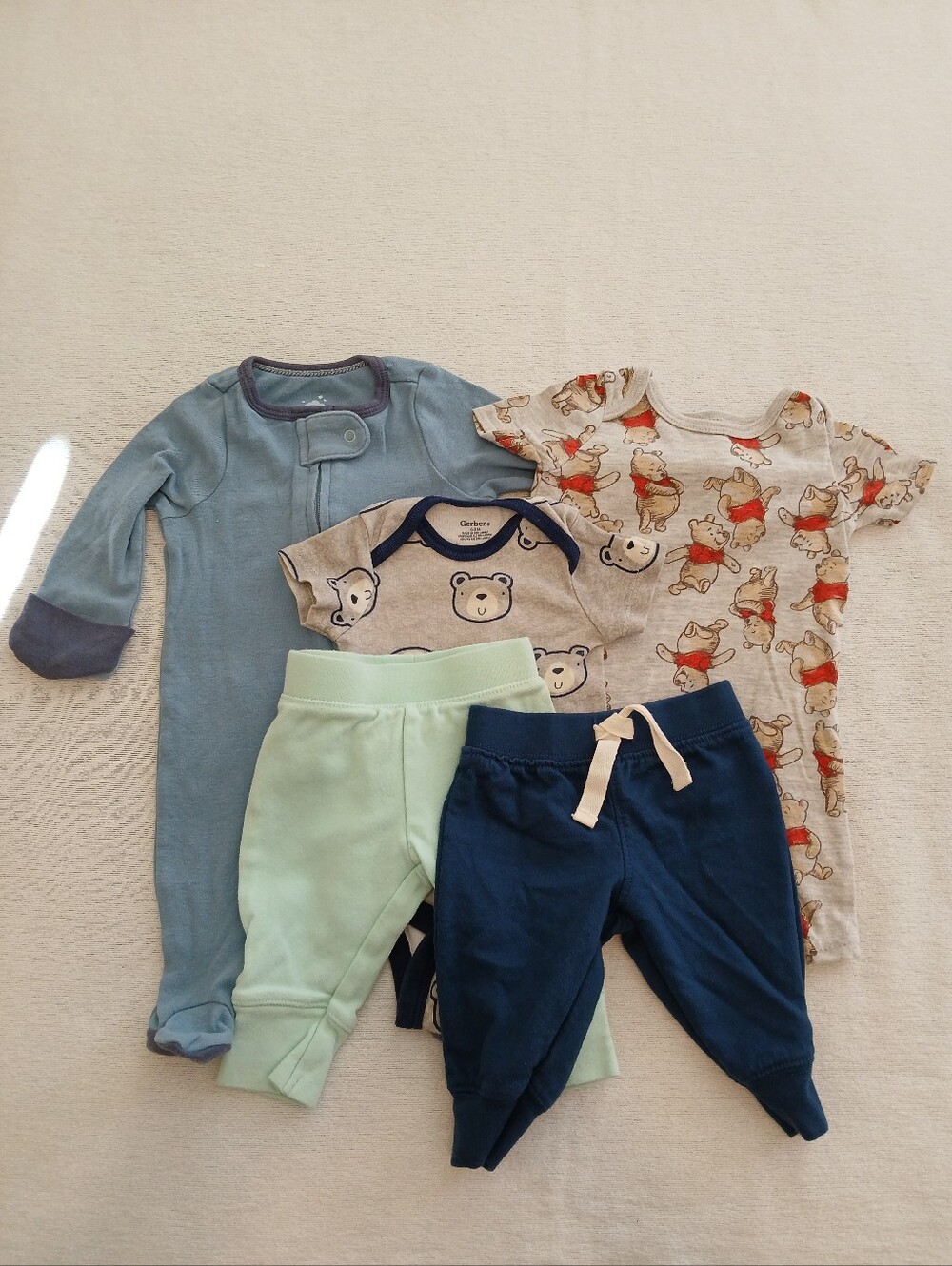 Bundle Boys Newborn Sleeper Footie Jammies, Onesie, Bodysuit, Pants, Carter's